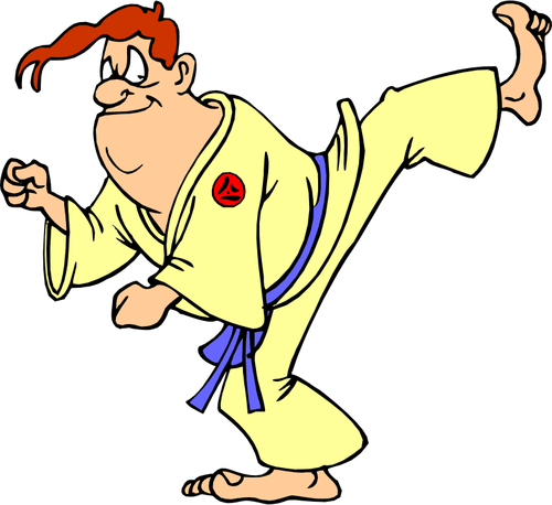 Karate pria berolahraga seni klip vektor