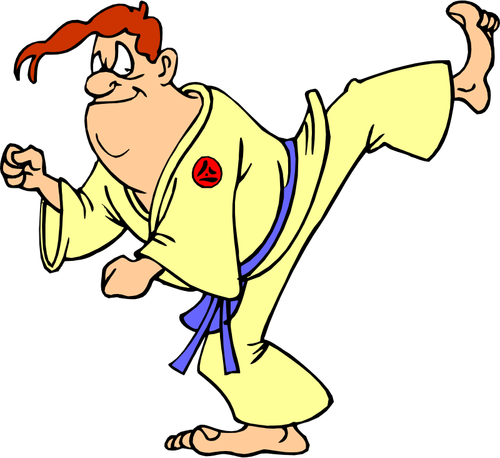 Karate man utövar vektor ClipArt