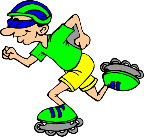 Mann-Inline-Skating-Vektor-ClipArt-Grafik