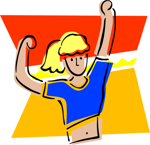 Kvinnan gör aerobics vektor ClipArt