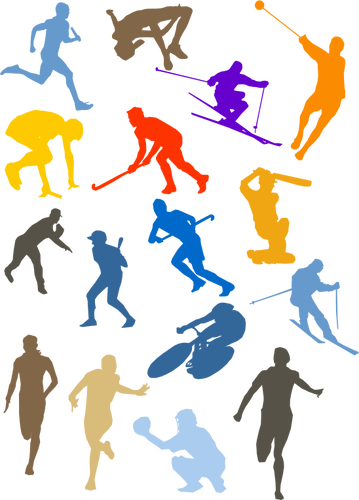 Sport disciplines silhouet instellen vector afbeelding