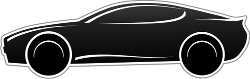 Sportscar in black and white vector clip art