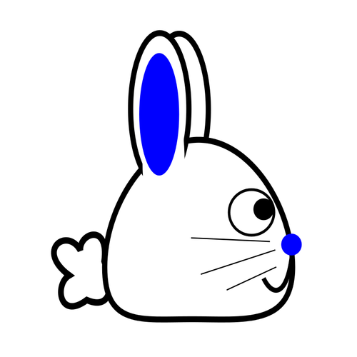 ארנב האביב עם האוזניים כחול בתמונה וקטורית