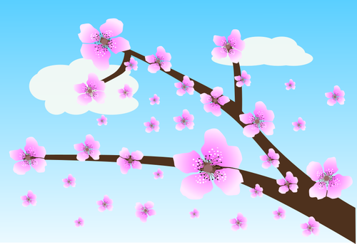 Kirsebærtre blomstrer vektor image