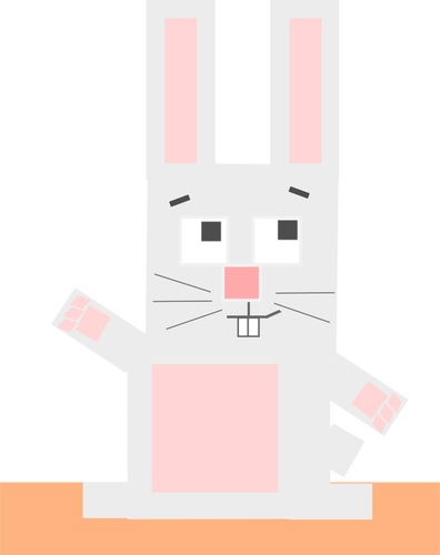 Square cartoon rabbit vector illustration