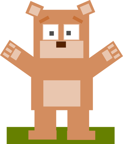 Square cartoon bear vector image