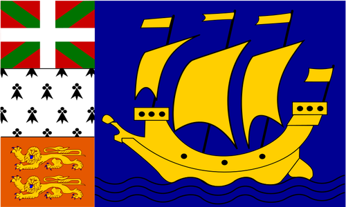 Флаг региона Pierre-et Микелон векторные картинки