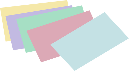 Vector drawing of unlined colored index cards