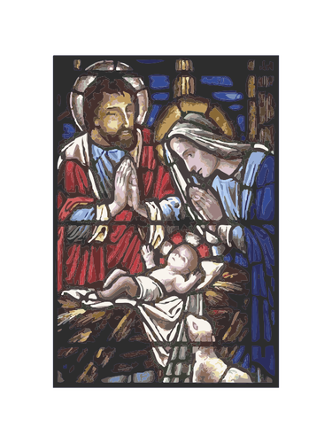 Download Holy family in stained glass vector illustration | Public domain vectors