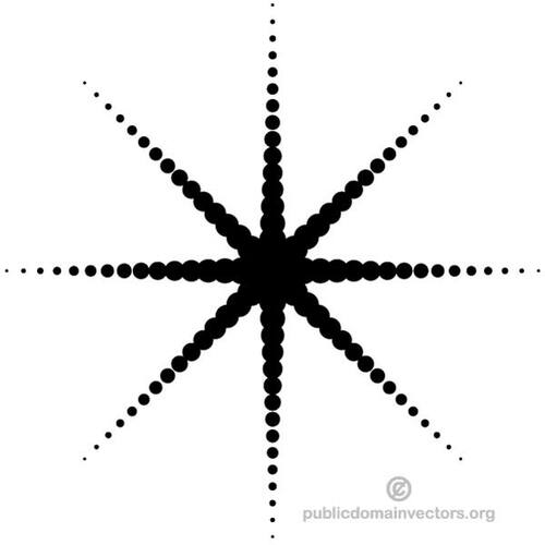 Černá hvězda vektorové grafiky v desítkovém formátu s tečkami