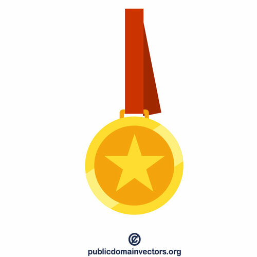 Gold medal with a star
