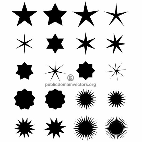 Estrelas de formas vetoriais