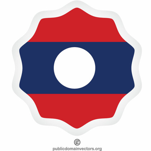 Etiqueta da bandeira de Laos