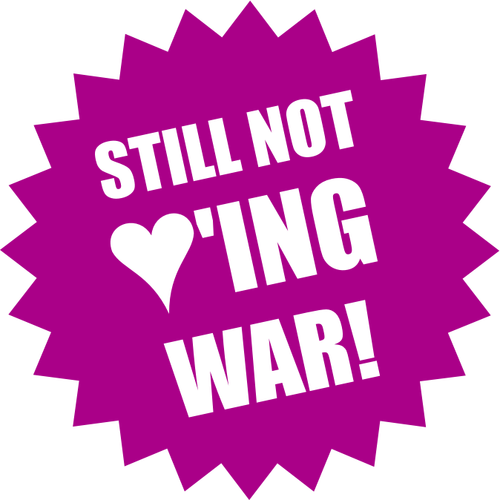 Still not loving war sticker vector clip art