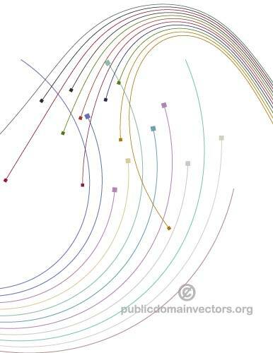 Geschwungene farbige Linien auf weißem Hintergrund