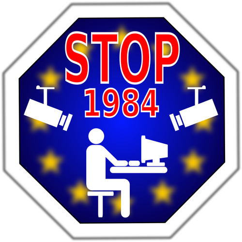 Pysäytä 1984 Euroopassa vektorikuva