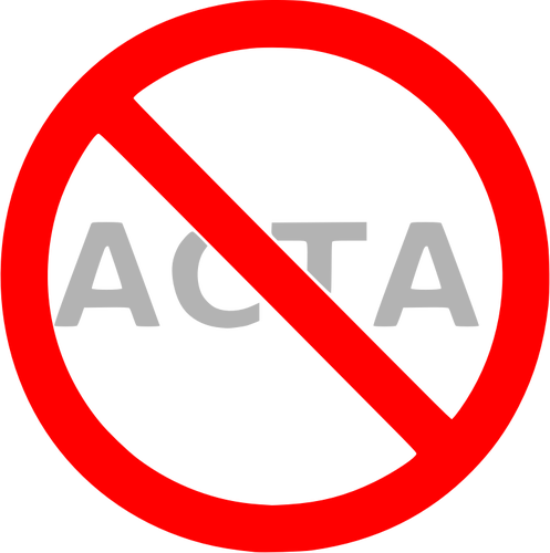 Stop ACTA now sign clip art