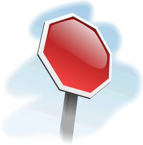 Vector image of tilted blank stop sign