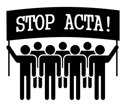 STOPPE ACTA tegn vector illustrasjon