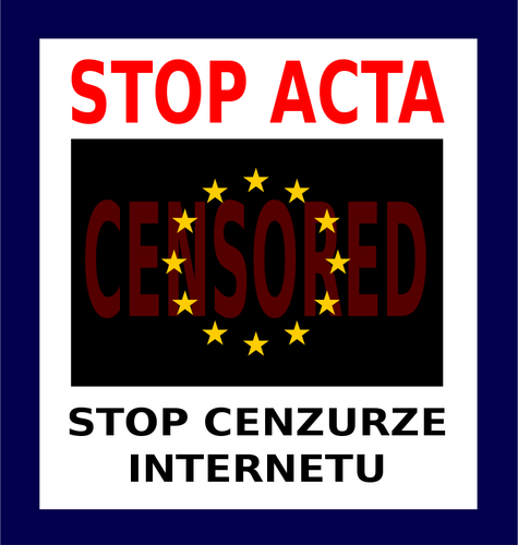 ACTA बंद करो साइन इन करें के ड्राइंग वेक्टर