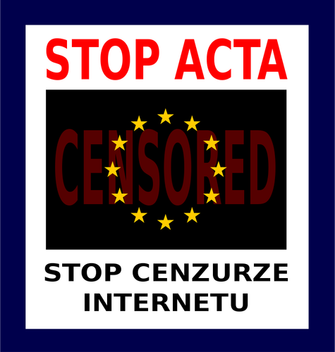 vector drawing of Stop ACTA sign