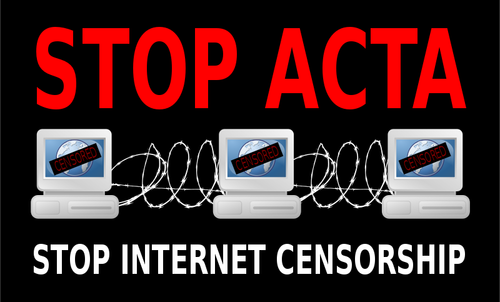 Pysäytä ACTA-vektori ClipArt-kuva