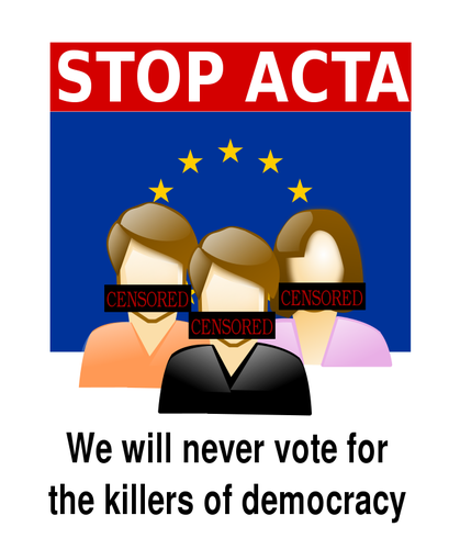 Zastavit ACTA vektorové ilustrace