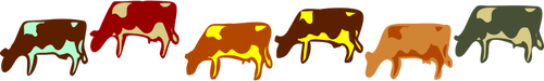 Värilliset lehmät asettaa vektori kuva