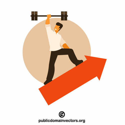 Businessman lifting weights