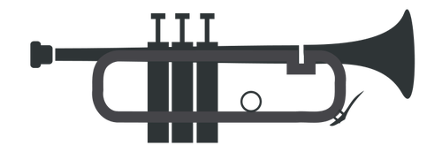 간단한 트럼펫의 그림 실루엣 벡터
