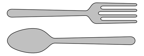 Vector miniaturi din furculiţă şi lingură