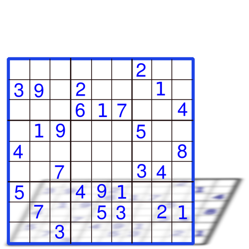 Sudoku mit Zahlen-Vektorgrafiken