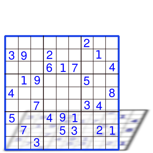 Sudoku with numbers vector graphics