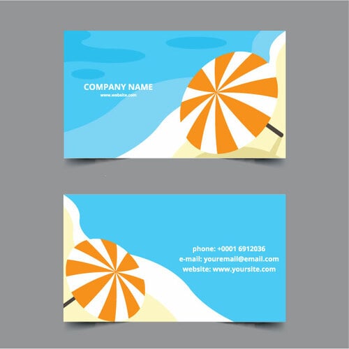 Summer travel agency business card template