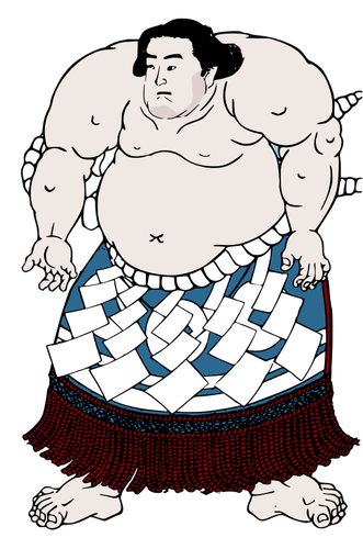 Lutador de sumô gordo