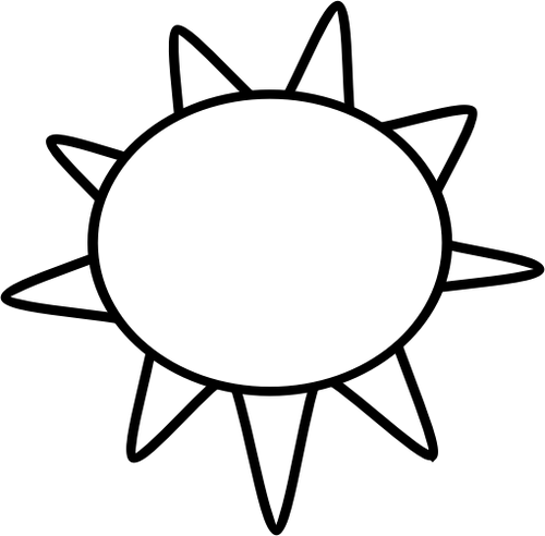 Black and white symbol for sunny sky vector image