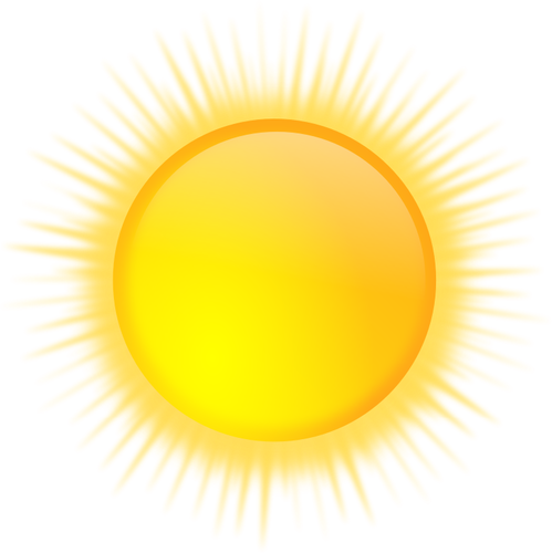 Vector graphics of weather forecast color symbol for brightly sunny sky