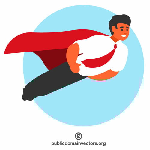 Businessman flying like a superhero