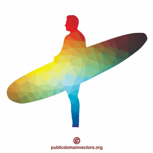 Modèle de couleur de silhouette de surfer