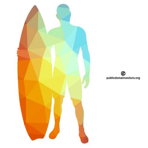 Persona que practica surf silueta vector de la imagen