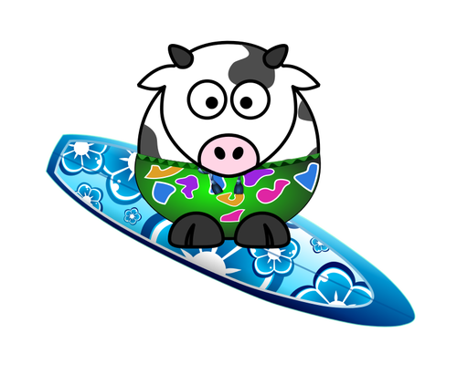 Surfing cow vector image