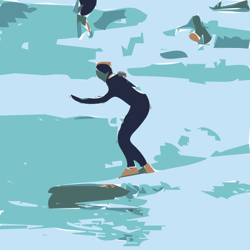 Vektor-Bild der Wasser-Skifahrer