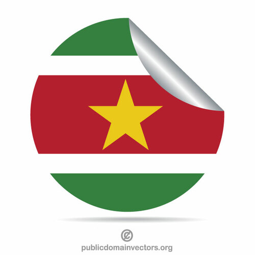 Surinam flagga peeling klistermärke