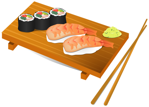 Ilustração em vetor sushi comida