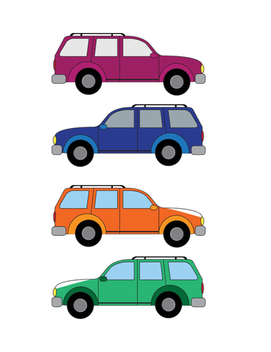 Vector image of family cars