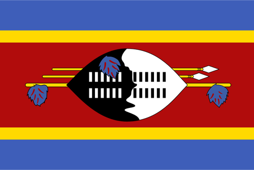 Kingdom of Swaziland flag vector illustration