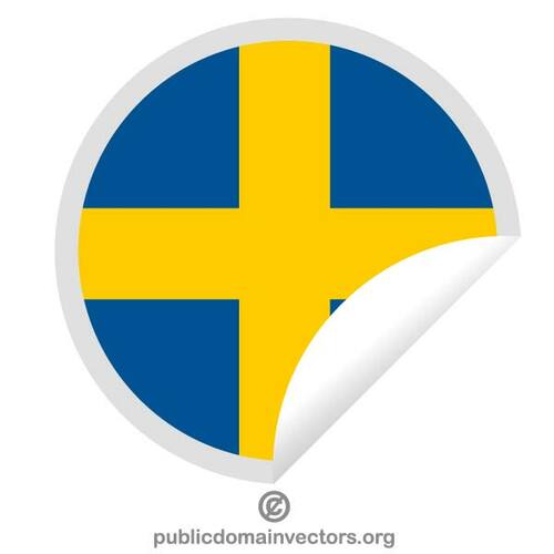 Descascar o adesivo com a bandeira sueca