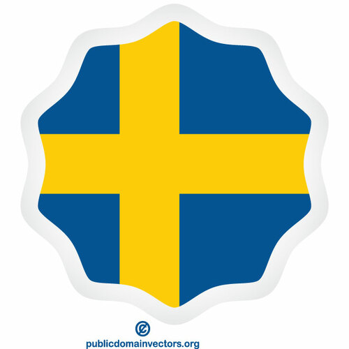 Sveriges flagga vektor klistermärke