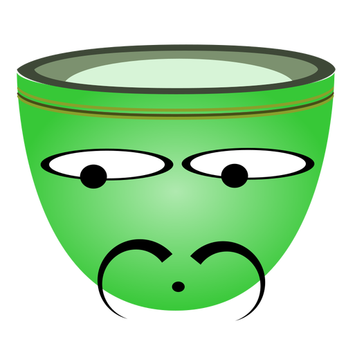 Vector graphics of sad Spaniard green cup