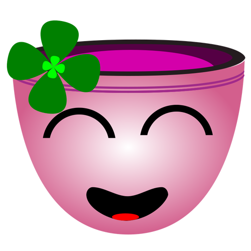 Vector clip art of laughing face pink cup